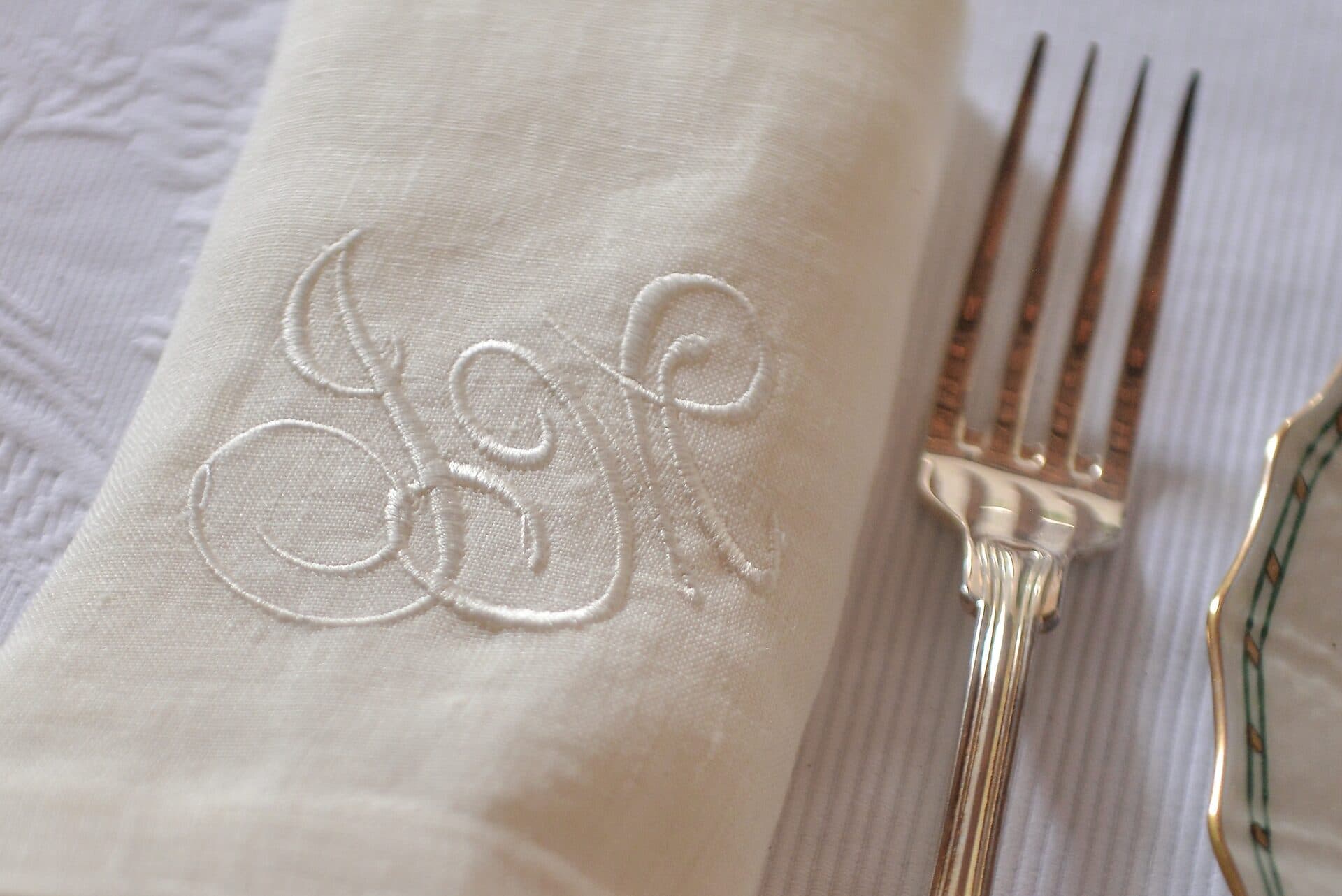 Servilleta de lino con monograma